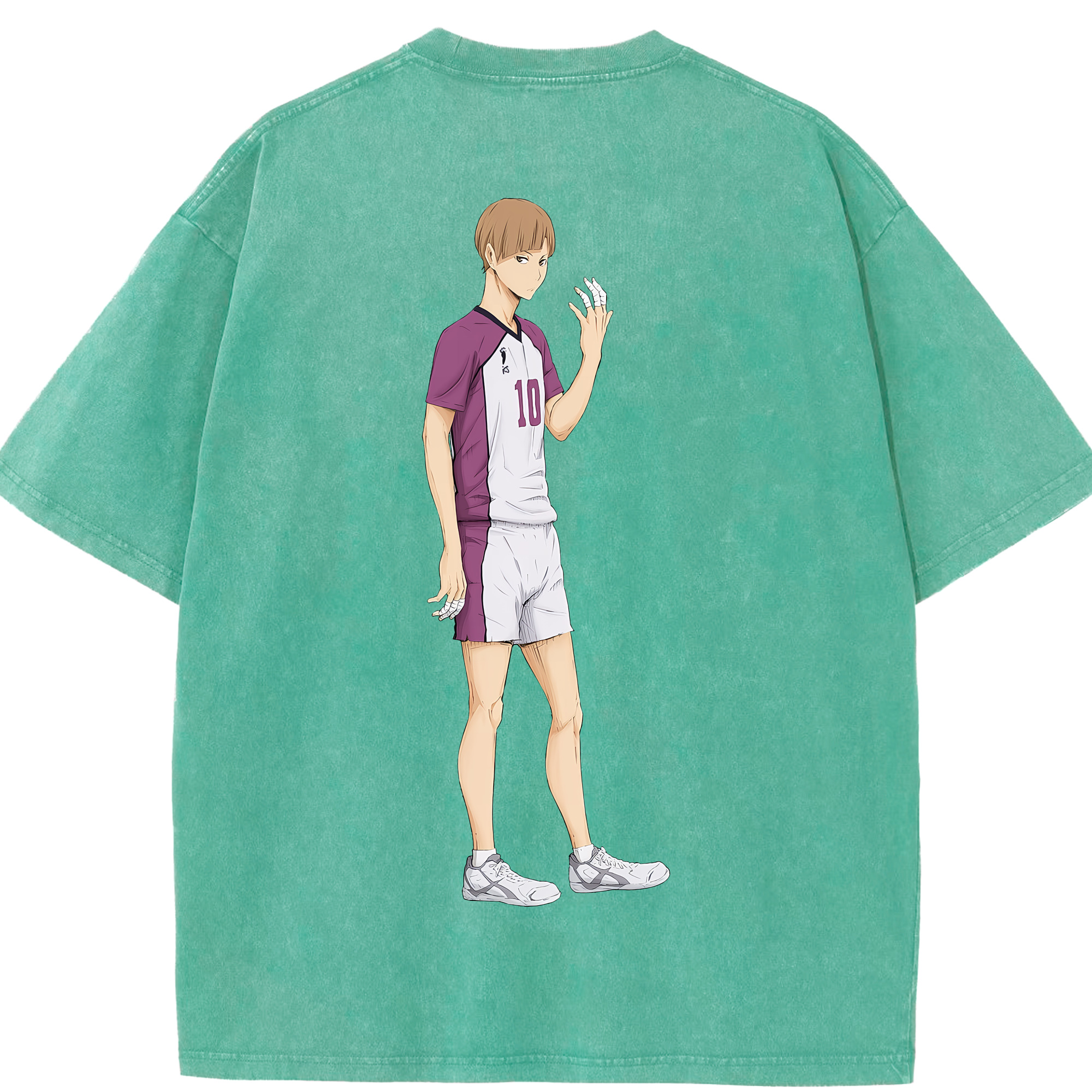 （画像用） ハイキュー!! Haikyu!! 綿100% ヴィンテージ風 半袖Tシャツ（背面プリント）